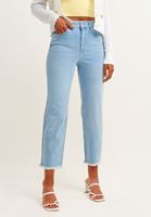 Bayan Mavi Straight-Fit Denim Pantolon