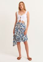 Bayan Beyaz Fiyonk Detaylı Crop Top