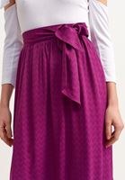 Bayan Mor Kuşaklı Midi Etek