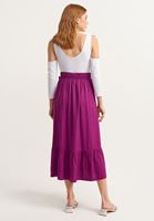 Bayan Mor Kuşaklı Midi Etek
