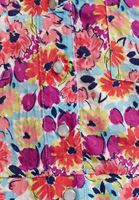 Bayan Çok Renkli Floral Desenli Crop Bluz