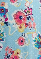 Bayan Gök Mavisi Floral Desenli Midi Etek