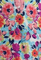 Bayan Çok Renkli Floral Desenli Midi Etek