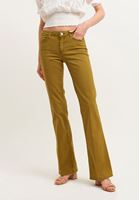 Bayan Yeşil Pamuklu Boot-Cut Pantolon
