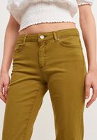 Bayan Yeşil Pamuklu Boot-Cut Pantolon