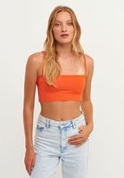 Bayan Turuncu Sırt Detaylı Crop Top