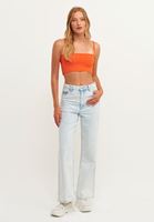 Bayan Turuncu Sırt Detaylı Crop Top