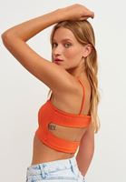Bayan Turuncu Sırt Detaylı Crop Top