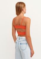 Bayan Turuncu Sırt Detaylı Crop Top