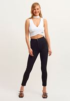 Bayan Beyaz Crop Kruvaze Atlet