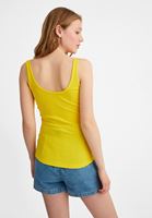 Women Yellow U-Neck Tank Top