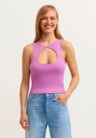 Bayan Mor Cut-Out Detaylı Askılı Atlet 