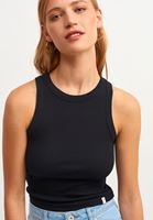 Bayan Siyah Halter-Neck Tank Top