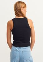 Bayan Siyah Halter-Neck Tank Top