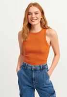 Bayan Turuncu Halter-Neck Tank Top