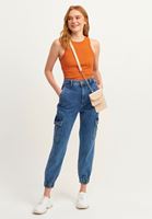 Bayan Turuncu Halter-Neck Tank Top