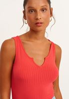 Bayan Kırmızı V-Neck Atlet