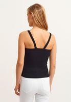 Bayan Siyah Pamuklu Askılı Atlet