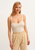 Bayan Açık Bej Pamuklu Askılı Atlet