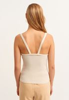 Bayan Açık Bej Pamuklu Askılı Atlet