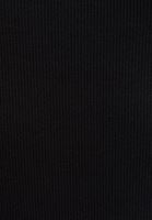 Bayan Siyah Fermuarlı Yaka Casual Top