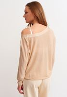 Bayan Bej Kayık Yaka Kazak