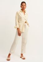 Bayan Kum Beji Baggy-Fit Keten Pantolon