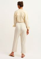 Bayan Kum Beji Baggy-Fit Keten Pantolon