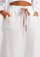 Bayan Beyaz Nature Friendly Wide-Leg Pantolon