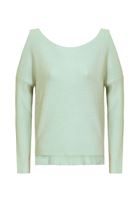 Bayan Mavi Cut-Out Omuz Detaylı Triko