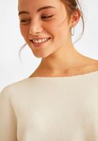 Bayan Krem Cut-Out Omuz Detaylı Triko