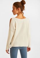 Bayan Krem Cut-Out Omuz Detaylı Triko