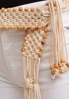 Bayan Bej El Yapımı Örgü Makrome Kemer