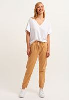 Bayan Beyaz V-Neck Oversize Tişört ( MODAL )