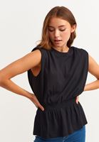 Bayan Siyah Vatkalı Bluz ( MODAL )