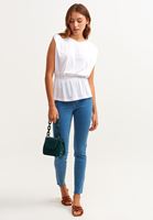 Bayan Beyaz Vatkalı Bluz ( MODAL )