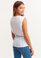 Bayan Beyaz Vatkalı Bluz ( MODAL )