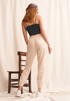 Bayan Açık Krem Nature Friendly Yumuşak Dokulu Jogger Pantolon ( TENCEL™ )