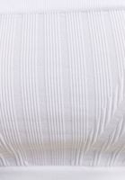 Bayan Beyaz Seamless Straplez Crop Top