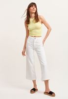 Bayan Sarı Dikişsiz Halter Yaka Tank Top