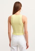 Bayan Sarı Dikişsiz Halter Yaka Tank Top