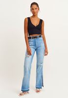 Bayan Siyah Seamless Kruvaze Crop Top