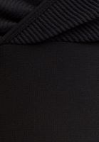 Bayan Siyah Seamless Kruvaze Crop Top