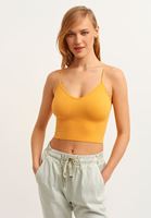 Bayan Turuncu Dikişsiz Crop Top