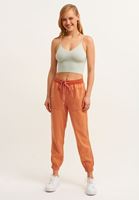 Bayan Yeşil/Gri Dikişsiz Crop Top