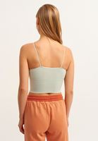 Bayan Yeşil/Gri Dikişsiz Crop Top