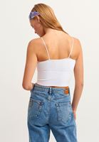 Bayan Beyaz Dikişsiz Crop Top