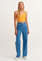 Bayan Turuncu Çapraz Askılı Seamless Crop Top