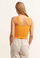 Bayan Turuncu Jakarlı Dikişsiz Crop Top
