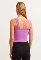 Bayan Mor Jakarlı Dikişsiz Crop Top